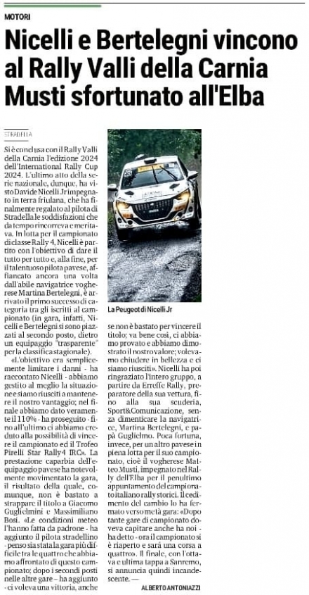 La Provincia Pavese 05/10/2024 - www.davidenicelli.com