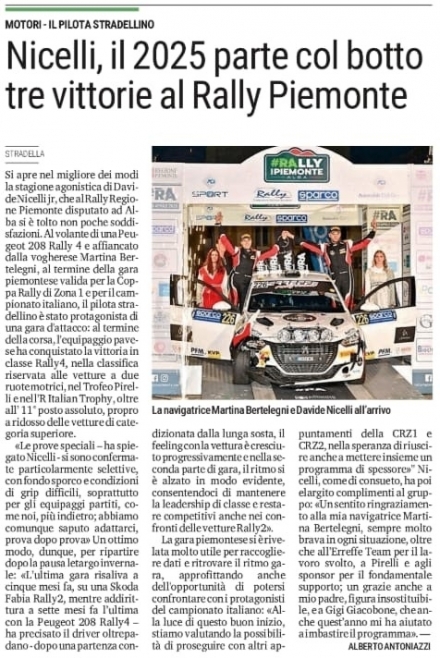 La Provincia Pavese 19/04/25 - www.davidenicelli.com